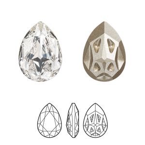 Fancy stone 1pk crystal foil back, Crystal Passions&reg; 18x13mm mirage pear 4390