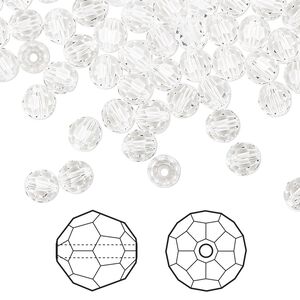 Bead 144pk crystal, Crystal Passions&reg; 5mm round 5000