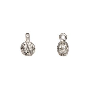 Bead 1pkg24 "pewter", 6mm bumpy round, antiqued