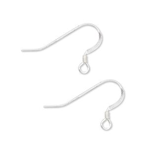 Ear wire fishhook 1pkg10 sterling silver-filled, 15mm flat / 2mm coil / open loop, 22 gauge 5 pair
