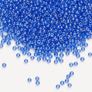 Seed bead, Preciosa Ornela Czech glass, pkg/500g, #11 rocaille, translucent luster light blue, (36050).