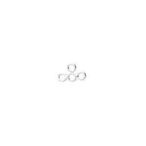 Finding, sterling silver, cluster, 9x6mm 4-ring. Sold per pkg of 10.