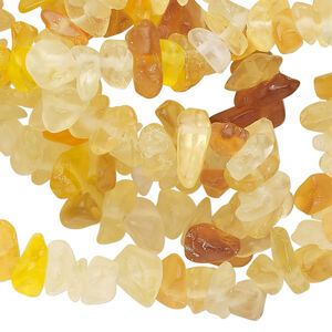 Bead, glass 1pkg1, translucent multicolored, small to extra-large chip, 30-inch strand.