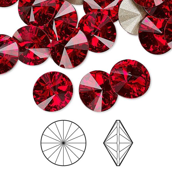 Chaton 48pk light Siam foil back, Crystal Passions&reg; 10.54-10.91mm rivoli SS47 1122 image number 0