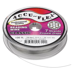 Beading wire, Accu-Flex&reg;, nylon and stainless steel, clear, 7 strand, 0.014-inch diameter. Sold per 100-foot spool.