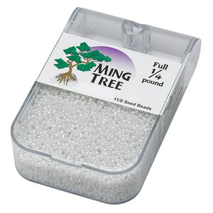 Seed bead, Ming Tree&trade;, glass, pkg/1/4 pound, #11 round, opaque ceylon white.