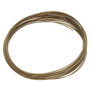 Memory wire, Beadalon&reg;, antique brass finished carbon steel, 2-1/2 x 1-3/4 inch oval bracelet, 0.6-0.75mm thick. Sold per 0.35-ounce pkg, approximately 23 loops.