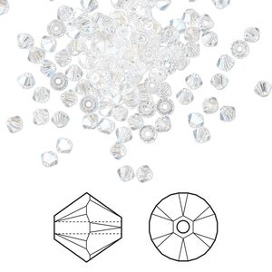 Bead 1440pk crystal moonlight, Swarovski&reg; 3mm XILION bicone 5328