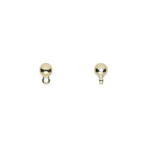 Bead 1pkg100 gold-finished "pewter", 4mm round / closed loop