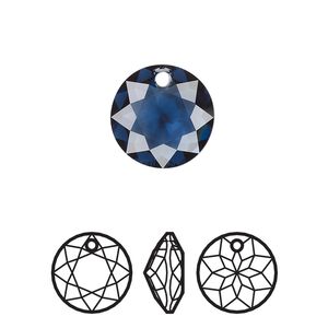 Drop 24pk Montana, Swarovski&reg; 14mm pendant classic cut 6430