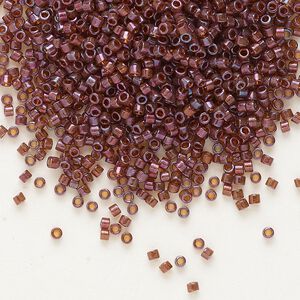 Seed bead, Delica&reg;, glass, pkg/250g, #11 round, translucent gold luster mulberry (DB-0129).