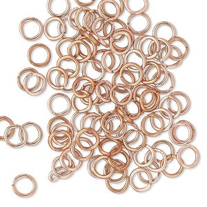 Jump ring 1pkg100 aluminum, 5mm round, 20 gauge / 3.4mm inside diameter / copper