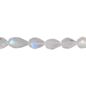 Rainbow moonstone 1pkg1, hand-cut faceted teardrop bead natural 15.5-16 inch 9x5mm