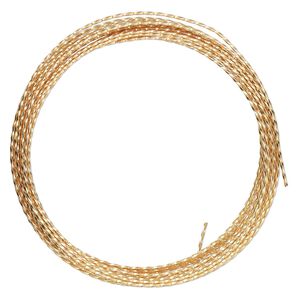Wire, ParaWire&trade;, gold-finished copper, twisted square, 21 gauge. Sold per 15-foot section.