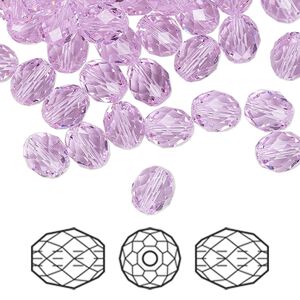 Bead 288pk violet, Swarovski&reg; 7x6mm olive briolette 5044