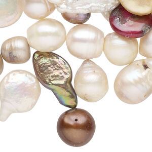 Freshwater pearl 1pkg4oz, mixed shapes mix, mixed colors 4mm-24x16mm cultured