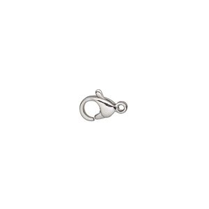 Clasp lobster claw 1pkg2, 8x7mm, stainless steel 1-strand
