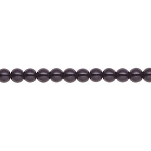 Pearl 1pk black, Celestial Crystal&reg; 4mm round 15.5-16 inch