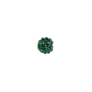 Bead, glass rhinestone / epoxy / resin, dark green, 8mm round. Sold individually.