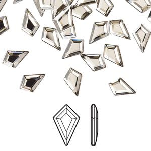 Flat back 216pk crystal silver shade foil back, Swarovski&reg; 8.6x5.6mm kite 2771