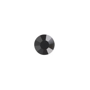Chaton, glass rhinestone, jet, foil back, 9.9-10.2mm faceted round, SS45. Sold per pkg of 4.
