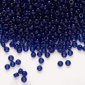 Seed bead, Preciosa Ornela Czech glass, pkg/500g, #8 rocaille, transparent navy blue, (30110).