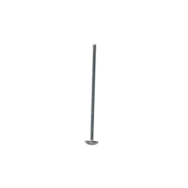 Head pin 1pkg6 silver-plated, 24mm / 3mm round head, 21 gauge brass / epoxy black image number 0
