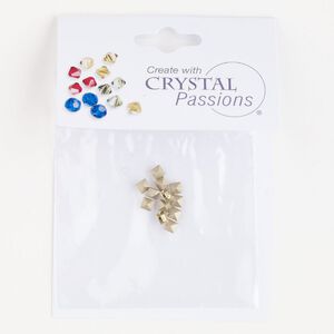 Fancy stone 12pk crystal luminous green foil back, Crystal Passions&reg; 3mm square 4428