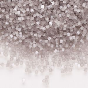 Seed bead, Delica&reg;, glass, pkg/50g, #11 round, opaque silk glass enamel grey (DB-0827-1).