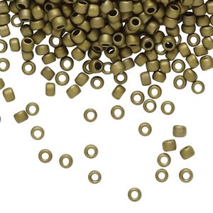 Seed bead, TOHO BEADS&reg;, glass, pkg/250g, #8 round, opaque frosted antique bronze (TR-08-223F).