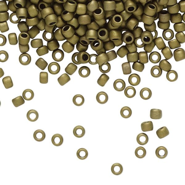 Seed bead, TOHO BEADS&reg;, glass, pkg/250g, #8 round, opaque frosted antique bronze (TR-08-223F). image number 0