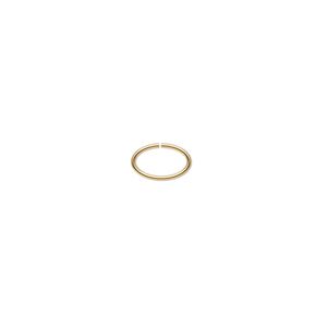 Jump ring 1pkg100 gold-plated, 8x5mm oval, 22 gauge / 6.9x3.9mm inside diameter / brass