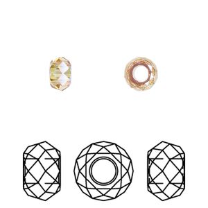 Bead 288pk light colorado topaz shimmer 2X, Swarovski&reg; 6x3.75mm briolette XL hole 5042