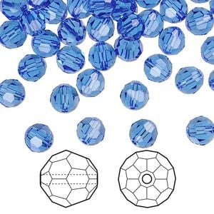Bead 360pk sapphire, Swarovski&reg; 6mm round 5000