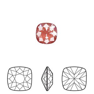 Fancy stone 2pk crystal maroon ignite, Crystal Passions&reg; 10mm cushion 4470