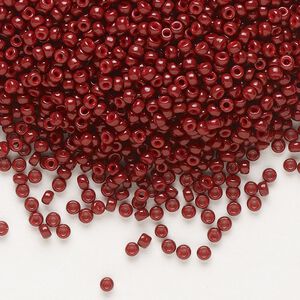 Seed bead, Miyuki, glass, pkg/25g, #11 rocaille, Duracoat&reg; opaque outside dyed maroon, (RR-4470).