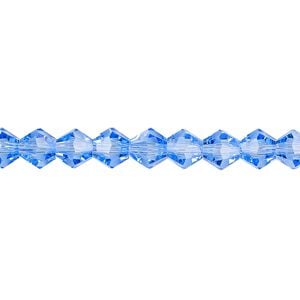 Bead 1pk transparent light blue, Celestial Crystal&reg; 6mm bicone 15.5-16 inch