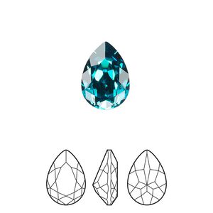 Fancy stone 1pkg144 blue zircon foil back, Preciosa MAXIMA Czech crystal rhinestone 14x10mm pear