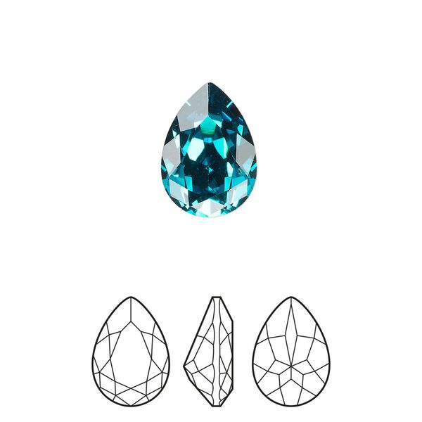 Fancy stone 1pkg144 blue zircon foil back, Preciosa MAXIMA Czech crystal rhinestone 14x10mm pear image number 0
