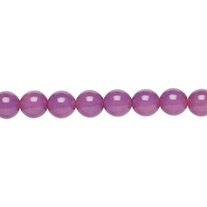 Bead, Czech dipped d&eacute;cor glass druk, opaque grape, 6mm round. Sold per 15-1/2" to 16" strand.