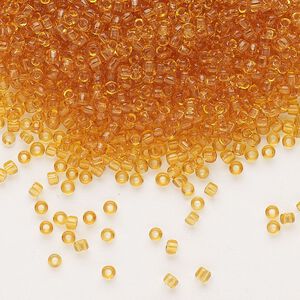 Seed bead, Dyna-Mites&trade;, glass, pkg/1/2kg, #11 round, transparent amber yellow, (1 11/0 RR).