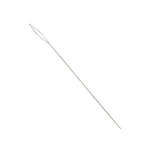 Needle, Beadalon&reg;, stainless steel, pkg/4, 2-1/2 inches, extra fine, 0.24mm width, collapsible-eye twisted wire.