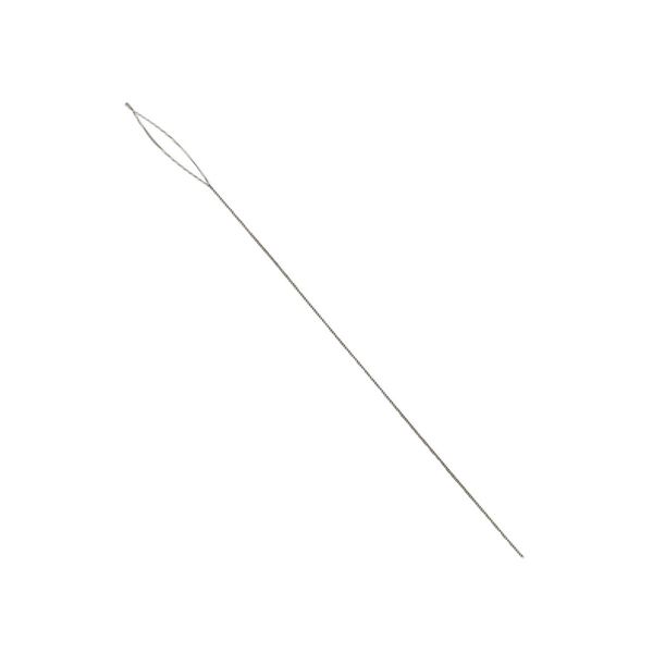 Needle, Beadalon&reg;, stainless steel, pkg/4, 2-1/2 inches, extra fine, 0.24mm width, collapsible-eye twisted wire. image number 0