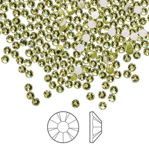Flat back 144pk limecicle foil back, Preciosa MAXIMA Czech crystal hotfix rhinestone 2.3-2.5mm chaton rose round SS8