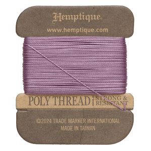 Thread, Hemptique&reg;, polyester, pkg/32 yards, plum, 0.45mm 3-ply round.