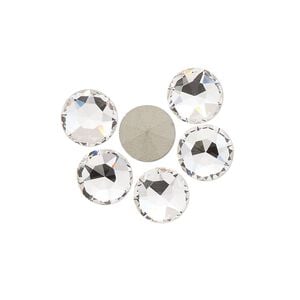 Round stone 6pk crystal foil back, Crystal Passions&reg; 8.16-8.41mm light round SS39 1098