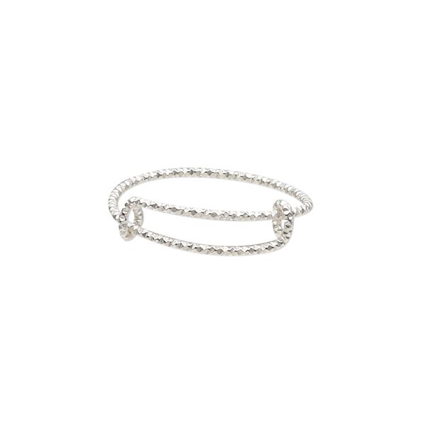 Ring, sterling silver, 1mm wide diamond-cut, adjustable from size 6-1/2 to 10. Sold individually. image number 0