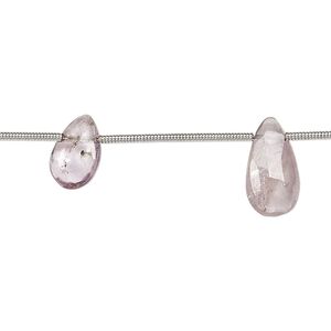 Amethyst 1pkg5, hand-cut top-drilled faceted puffed teardrop bead natural 8x6mm-14x8mm