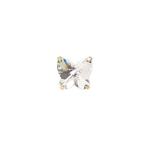 Sew-on 1pk crystal gold plate, Preciosa Czech crystal 10mm spacer butterfly