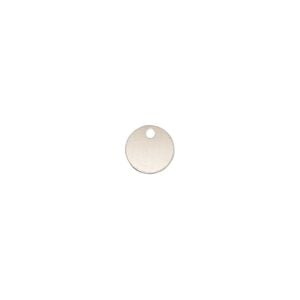 Drop, sterling silver, 7mm flat round. Sold per pkg of 2.